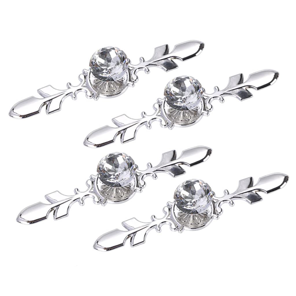 HASTHIP 4 Pack Knobs for Drawers Pull Handles Drawer Knobs- Crystal Glass Diamond Decorative Knobs with Plate, Cabinet Cupboard Door Knobs with Screws HASTHIP 4 Pack Knobs for Drawers Pull Handles Drawer Knobs- Crystal Glass Diamond Decorative Knobs with Plate, Cabinet Cupboard Door Knobs with Screws